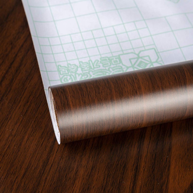 Dark Brown Wood Grain Wallpaper Faux Walnut Wood Contact Paper Selfadhesive Wood Stickers for Furniture Waterproof Wallpaper Peel Stick Counter Top Laminant Wood Vinyl Countertop Decorative Paper
