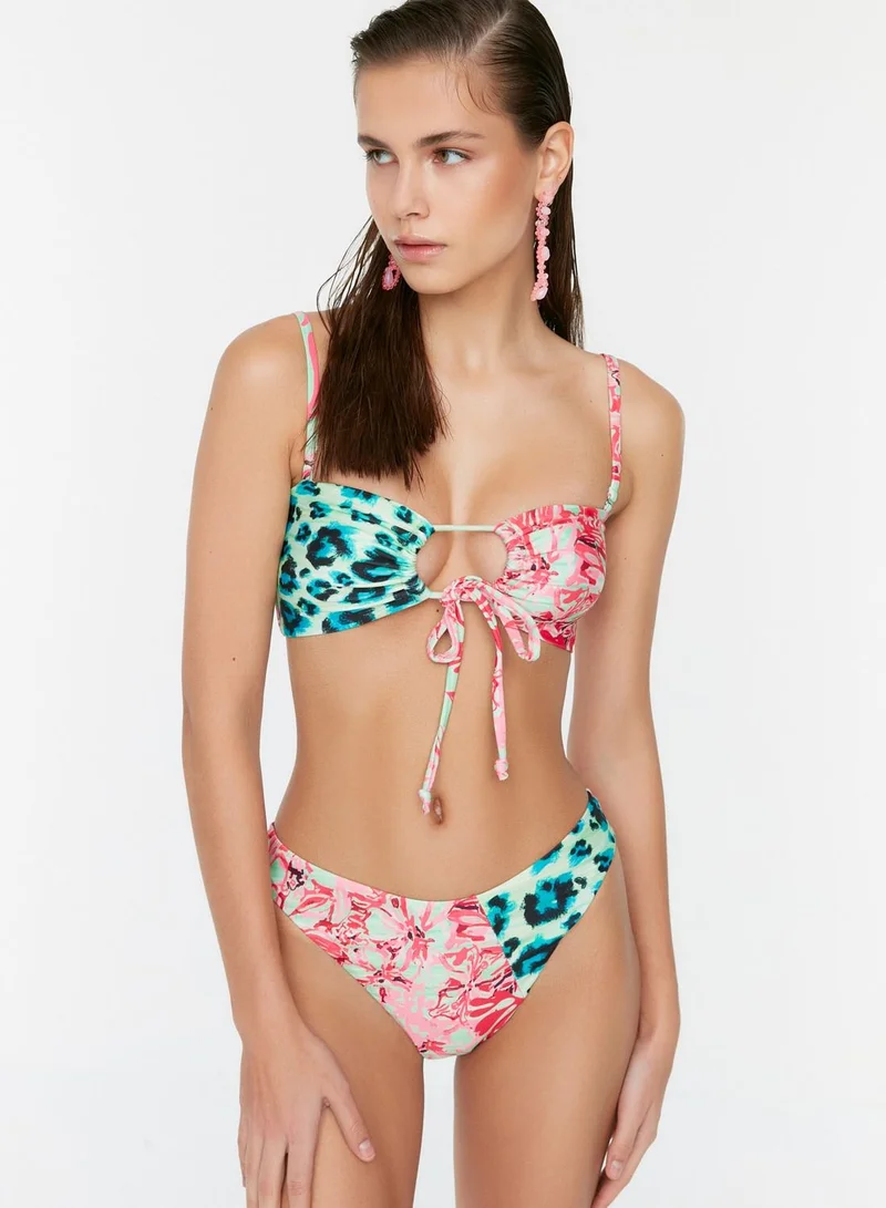 trendyol Colorblock Printed Bikini Bottom