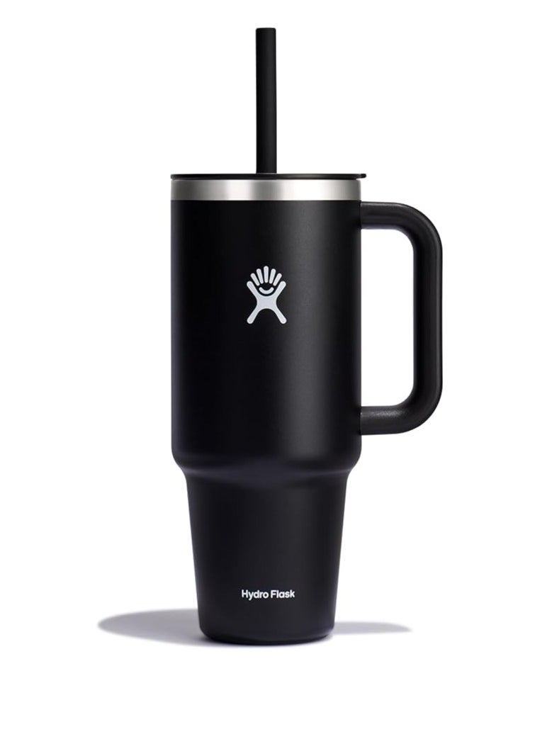 Hydro Flask Hydro Flask  Double Walled Vacuum Insulated Stainless Steel 1.2L Travel Tumbler with Straw is Leak Proof, cupholder Friendly, Dishwasher Safe,  Black  - Image 1