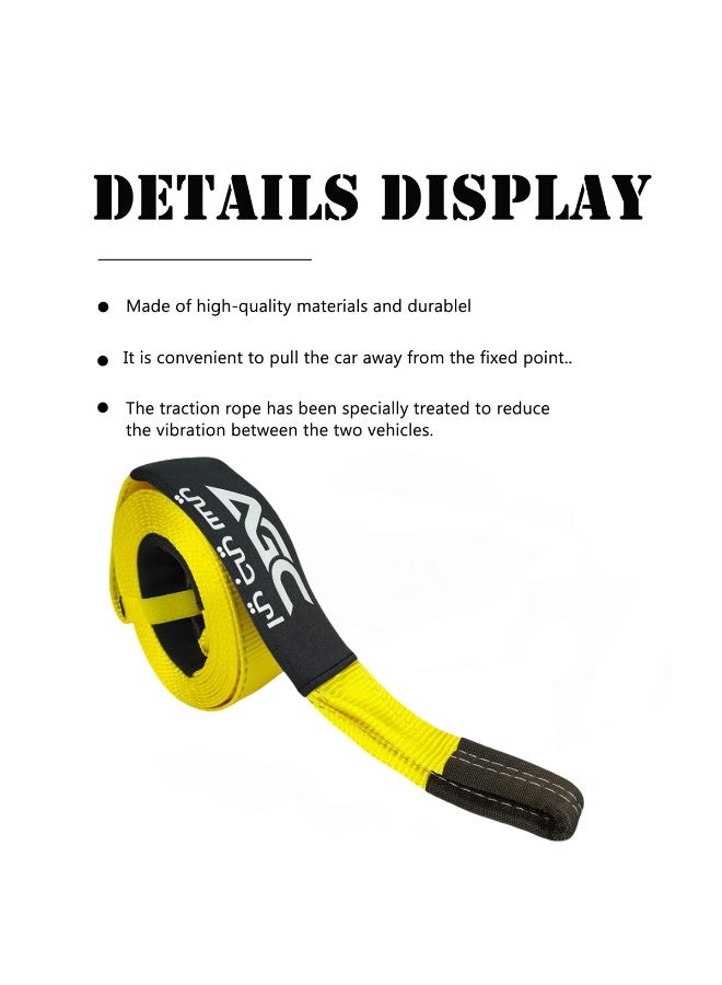 AGC Car Tow Rope Strap 6M 12 Ton Heavy Duty Recovery Strap High Strength Nylon Towing Rope for SUV Truck Off Road Emergency Pull Strap - Image 4