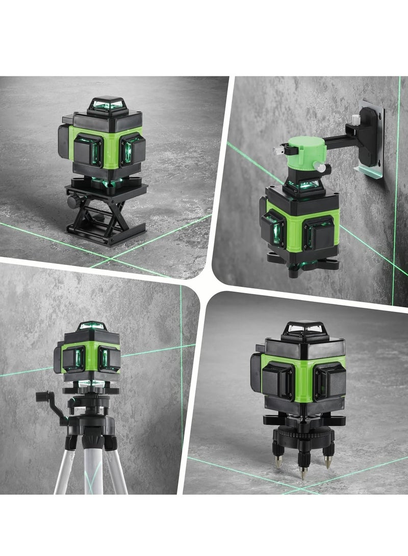 16 Lines 4D Laser Level Horizontal Vertical Line Laser with Tripod, 2400 mAh Battery x 2, with Telescopic Tripod for Laying Floor Tiles, Installation Dividers - Image 4