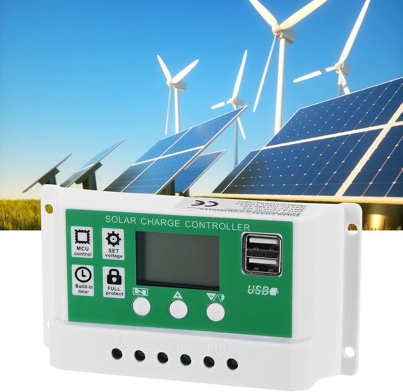 woobles Energy Controller,LCD Solar Charge Controller Adjustable 10A 12V 24V MPPT Charging Regulator Accessory - Image 5