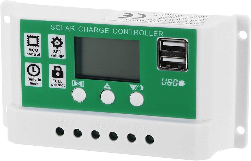 woobles Energy Controller,LCD Solar Charge Controller Adjustable 10A 12V 24V MPPT Charging Regulator Accessory - Image 1