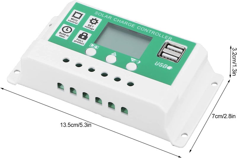 woobles Energy Controller,LCD Solar Charge Controller Adjustable 10A 12V 24V MPPT Charging Regulator Accessory - Image 4