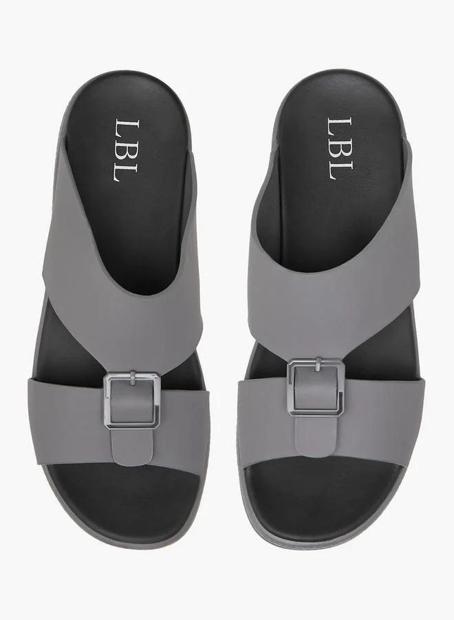 LBL by Shoexpress Buckle Accent Slip-On Sandals