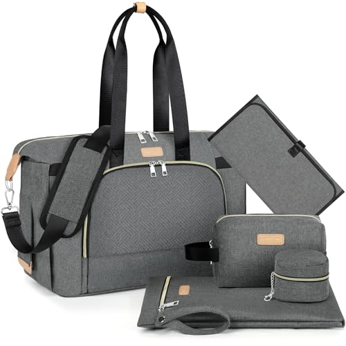 ITIEZY Diaper Bag Tote for Baby 7Pcs - Large Mommy Bag with Portable Changing Pad, Pacifier Case and Organizer Pouches, Multifunctional Hospital Bags for Labor and Delivery Travel Baby Bag for Boy Girl - Image 1