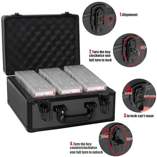 OUUTMEE Graded Card Case - Aluminum Alloy Graded Card Storage Box Compatible with 100 Card Slabs - the Sports Trading Card Case Fits PSA, CSG, BGS and Top Loaders - Image 2