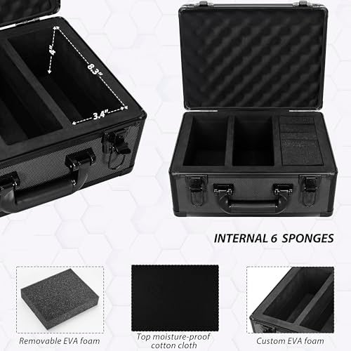 OUUTMEE Graded Card Case - Aluminum Alloy Graded Card Storage Box Compatible with 100 Card Slabs - the Sports Trading Card Case Fits PSA, CSG, BGS and Top Loaders - Image 5