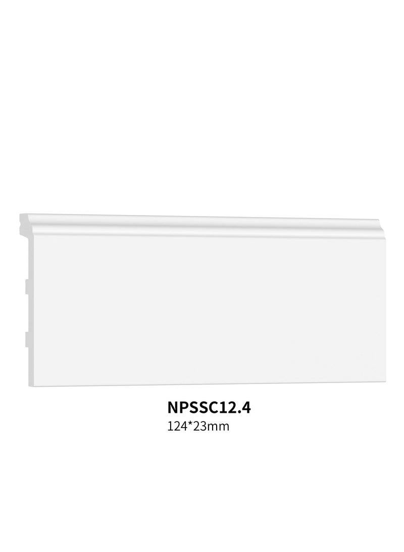 Naseel World Polystyrene Skirting Board/Baseboard - Size: 12.4*2*240 cm - 5 Pieces - Image 1