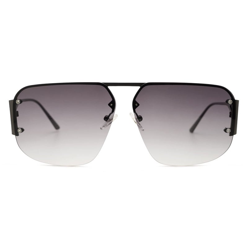 SOJOS Trendy Aviator Sunglasses Mens Womens Retro Metal Rimless Frame Shades Lentes De Sol Para Mujer SJ1192 Grey - Image 1