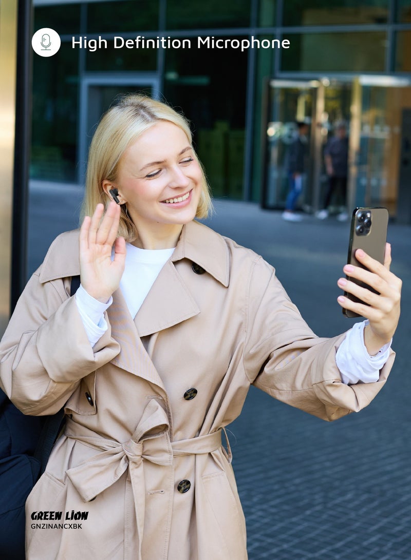 GREEN LION Earbuds ZINC X Metal TWS with ANC / High-Definition Microphone / 25dB Noise Reduction / ANC TWS / Perfect for Travel/ Work or Relaxation/ Stable and Uninterrupted Audio Streaming - Black - Image 4