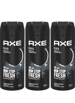 Axe Pack Of 3 Axe Black Frozen Pear and Cedarwood Scent Deodorant Body spray 150ml  - Image 1
