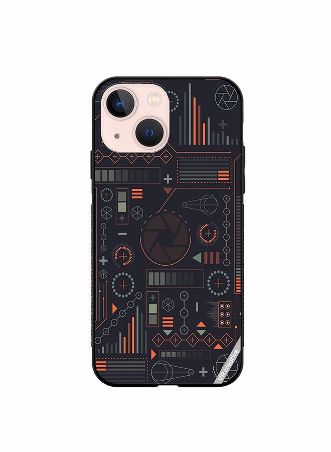 VR CREATIVE Protective Case Cover For Apple iPhone 14 Plus Circuit Design Multicolour - Image 1