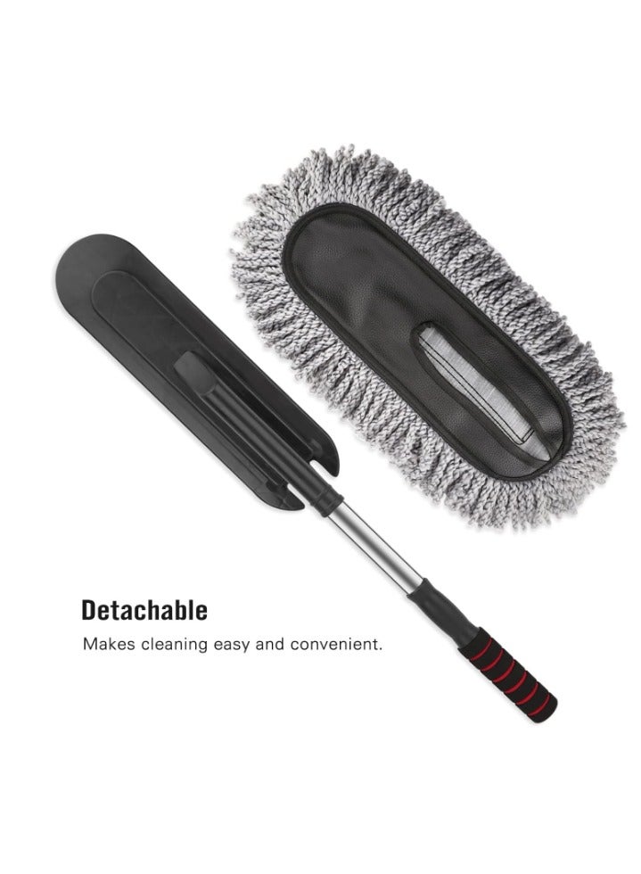 Generic Soft Microfiber Dust Duster for Cleaning Car Window, Arabic Mop, Car Mop, Car Wiper, Car Cloth, Car Dust Duster Made of Ultra-Soft Microfiber with Extendable Handle, Car Brush Duster for Cleaning Dust Inside the Car, Multi-Purpose Brush for Interior and Exterior Car Cleaning, Made with Soft Microfiber, Handheld Vehicle Wiper, Car Squeegee, Easy-to-Clean Car Mop  - Image 4