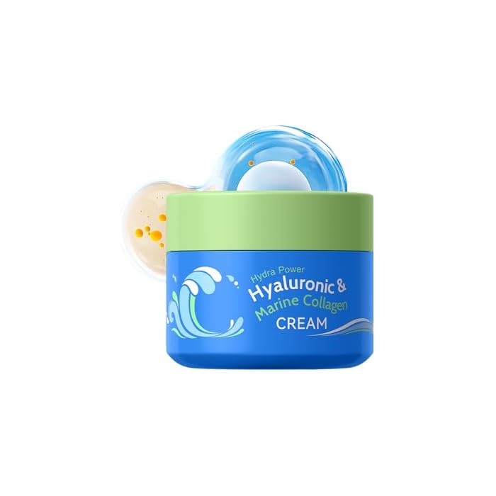 Hyaluronic & Collagen Cream, Moisturizing Nourish Skin, Face Moisturizer Hydrating & Smooth Dry Skin, Day and Night Cream for Girl Women Beauty Skin Daily Care Hyaluroni Facial Cream