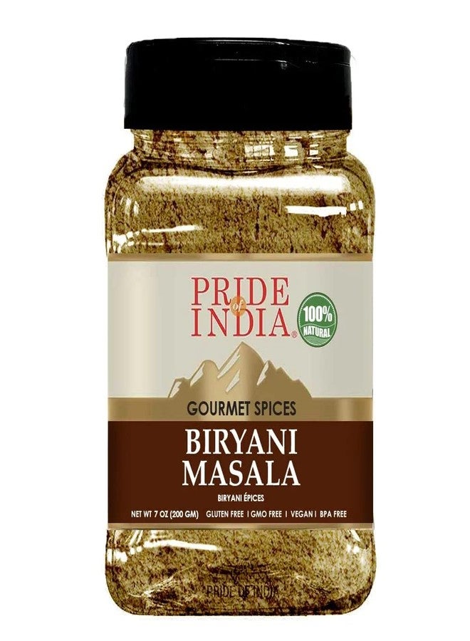 Pride Of India – Indian Biryani Masala Seasoning Spice - 7 oz. Medium Dual Sifter Jar - Easy to Use - Ideal for Layered Vegetable and Meat Pilaf – Suitable for Vegetarians & Vegans - Image 1