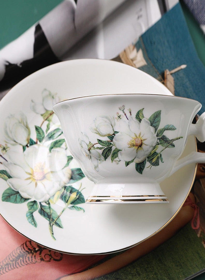 English Black Tea Cups Coffee cup with saucer, Afternoon Tea Ceramic Coffee Cups, Bone China Cups and Saucers Sets  - Image 3