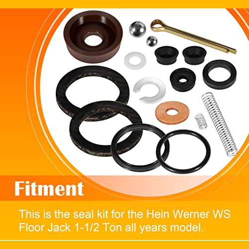 Deargooday Seal Replacement Repair Rebuild Kit for Floor Jack Hein Werner WS Model 1-1/2 Ton (16PCS) - Image 2