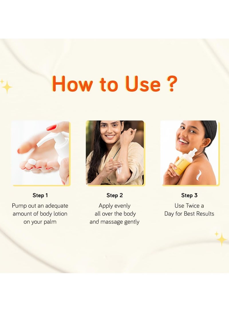 Moody Vitamin C Daily Moisturising Body Lotion Serum with Niacinamide, Mandarin Orange, Jojoba Oil for Deep Nourishing & Visibly Glowing Skin |Reduces Tan For Women & Men| 200ml - Image 5