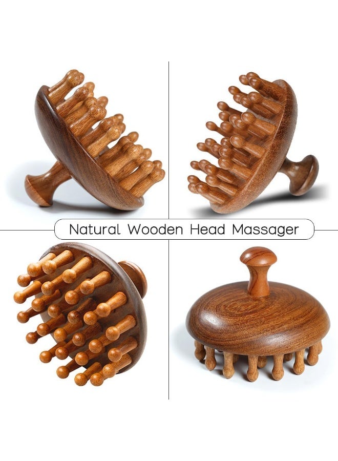 جودي جهاز تدليك الشعر الخشبي للنساء والرجال، فرشاة تدليك فروة الرأس، مقشر فروة الرأس، جهاز تدليك الشعر المضاد للقشرة لنمو الشعر - Image 4
