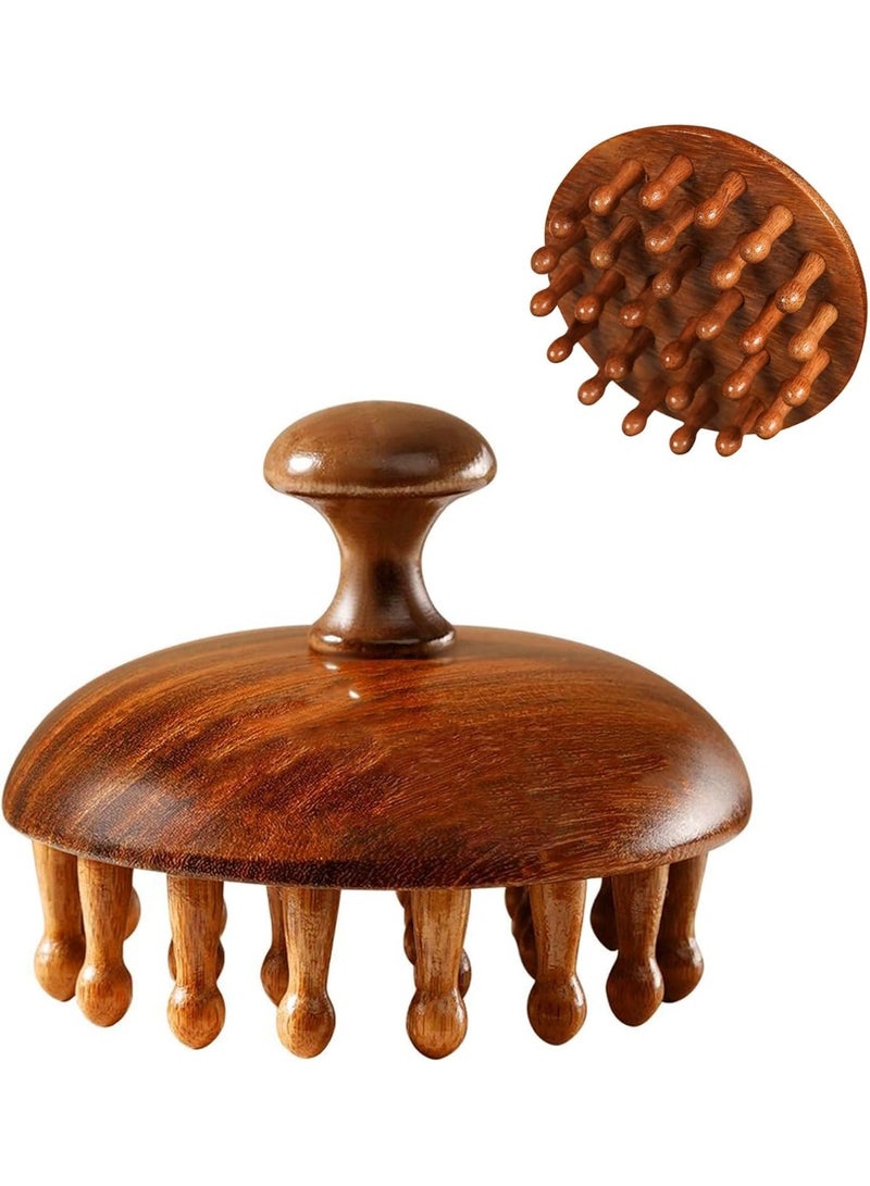 جودي جهاز تدليك الشعر الخشبي للنساء والرجال، فرشاة تدليك فروة الرأس، مقشر فروة الرأس، جهاز تدليك الشعر المضاد للقشرة لنمو الشعر - Image 1