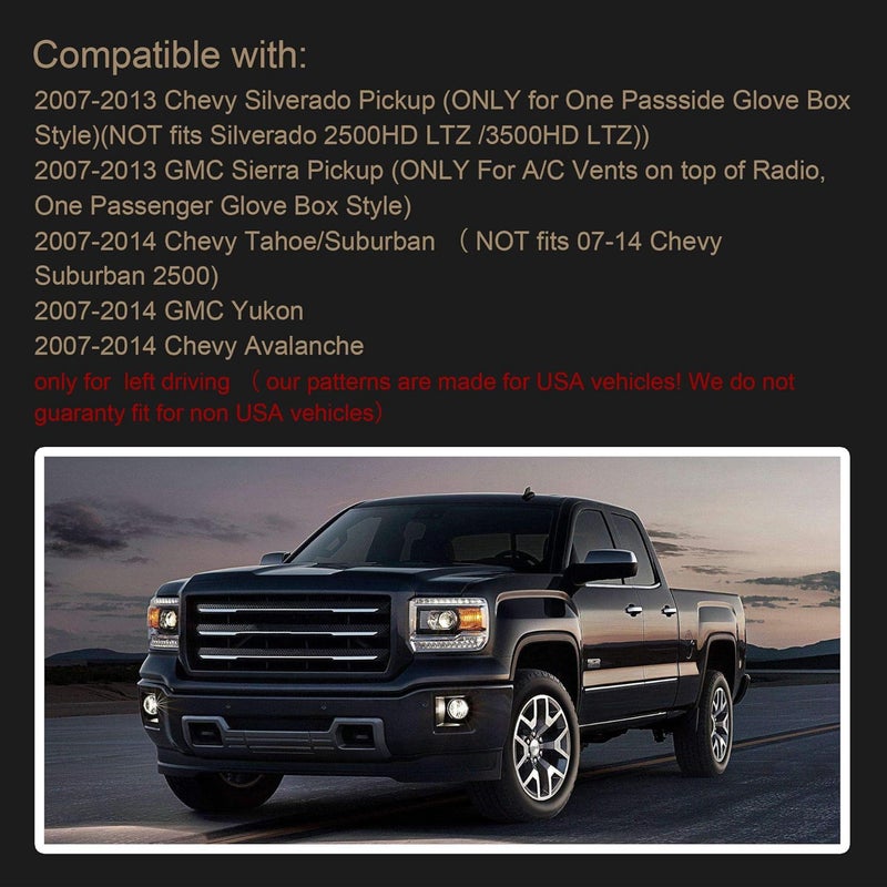 SPEEDWOW Dash Board Custom Cover Mat Carpet Compatible with 2007-2014 Chevy Silverado Pickup Suburban Tahoe Avalanche GMC Sierra Yukon - Image 4