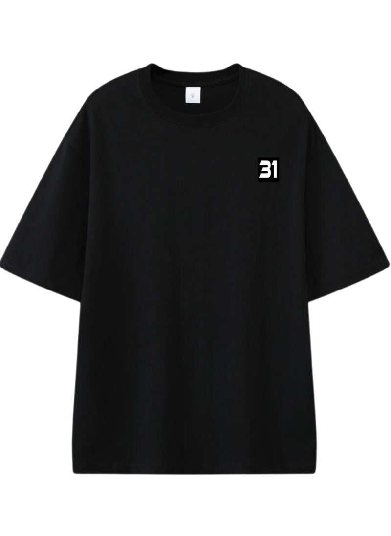 Thirty-One - Unisex Simple Black oversized T-shirt with 31 Logo - Image 1