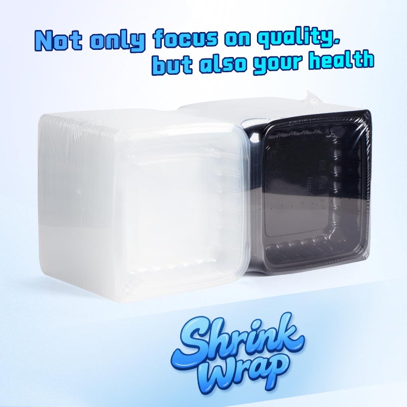 YANGRUI Takeout Containers 8" 34 oz 25 Pack - Steam Resistant Clamshell Lid | Shrink Wrap BPA Free PP Plastic | Reusable Heavy Duty Freezer & Microwave Safe | Restaurant Food Container - Image 2