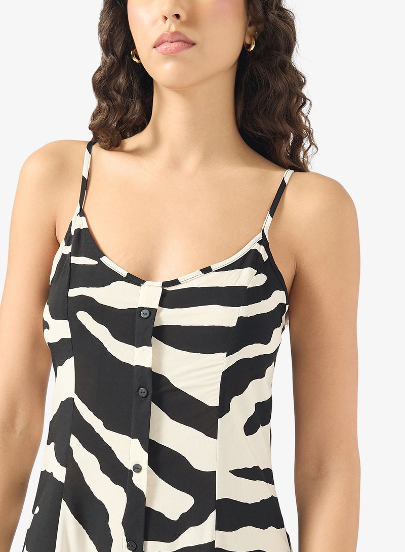 اونلي فستان ماكسي بطبعة حمار وحشي - Image 3