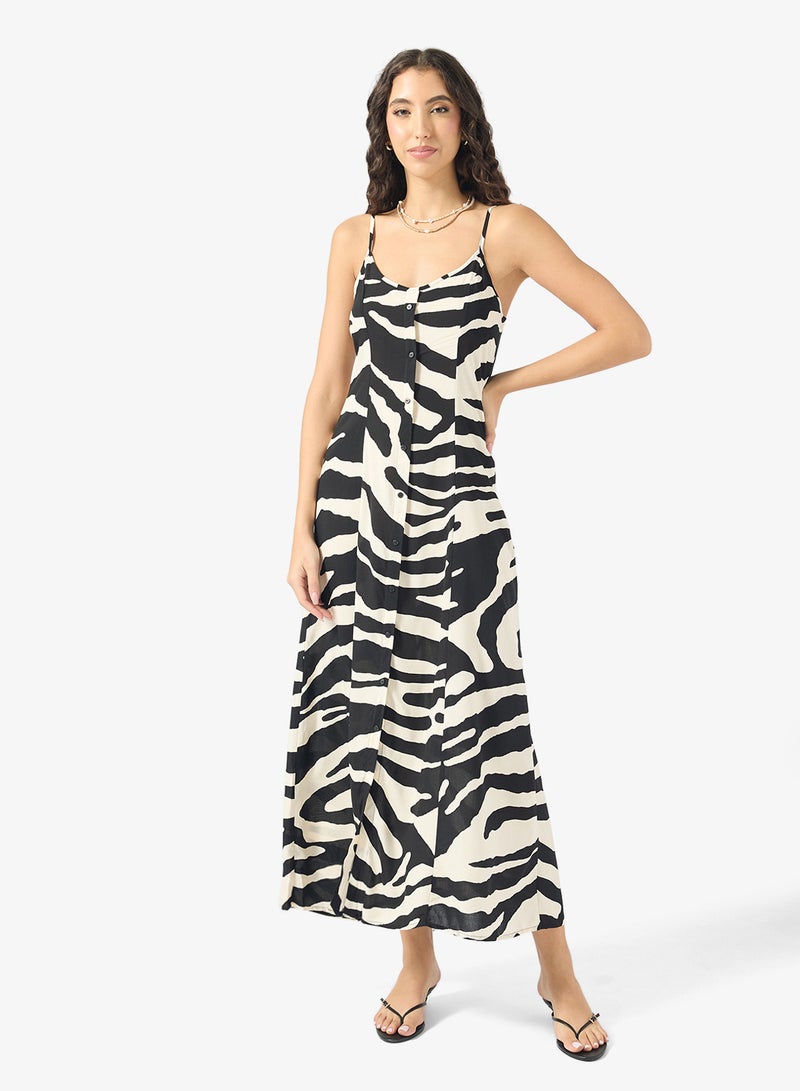 اونلي فستان ماكسي بطبعة حمار وحشي - Image 1
