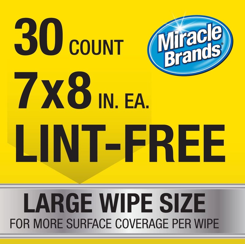 Miracle Brands مناديل Auto Protectant - 30 قطعة، تنظف وتحمي أسطح السيارات بما في ذلك البلاستيك والفينيل والمطاط - Image 4