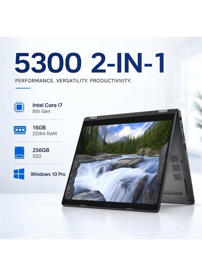 Deli bokang 5300 2-in-1 Convertible Laptop Intel Core i7 8th Gen 16GB RAM 256GB SSD 13.3-Inch FHD Touchscreen Gorilla Glass Windows 10 Pro with Free Bundle - Image 1