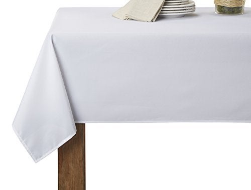 Violet Linen Solid Liner Tablecloth White 52" X 70" Oblong/Rectangle - Image 1