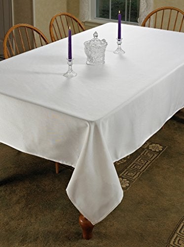 Violet Linen Solid Liner Tablecloth White 52" X 70" Oblong/Rectangle - Image 4