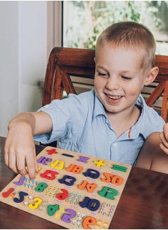 MARKQ Wooden Numbers Puzzle Board – Learning Toy with Letter Blocks- Jigsaw Board for Toddlers & Preschool - Kids Montessori Education  - Image 2