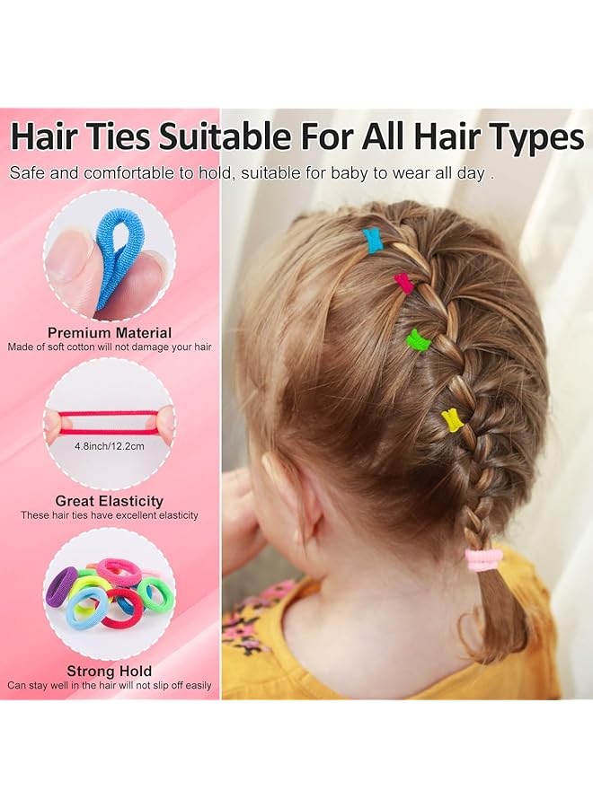 KASTWAVE Hair Ties For Baby Girls 360Pcs Colorful Baby Elatic Hair Bands Set With Hair Clips And Hair Tail Tools Ponytail Holders Hair Accessories For Toddler Girls Kids - Image 2