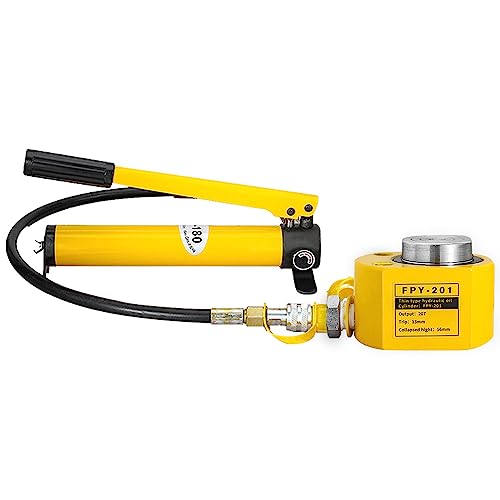 MMNZE 20T 13mm/0.51" Stroke Hydraulic Cylinder Jack Sets Mini Hydraulic Ram Jack Porta Power Kits Retract Automatically Split Hydraulic Single Acting Lifting Cylinders with CP-180 Hydraulic Hand Pump - Image 1