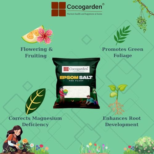 Cocogarden Epsom Salt for Plants 900g | Water Soluble Magnesium Sulphate | Fixes Yellow Leaves & Boosts Plant Growth & Flowering - Image 3