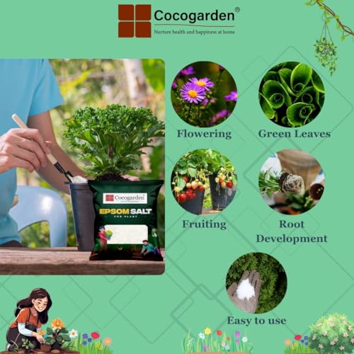 Cocogarden Epsom Salt for Plants 900g | Water Soluble Magnesium Sulphate | Fixes Yellow Leaves & Boosts Plant Growth & Flowering - Image 4