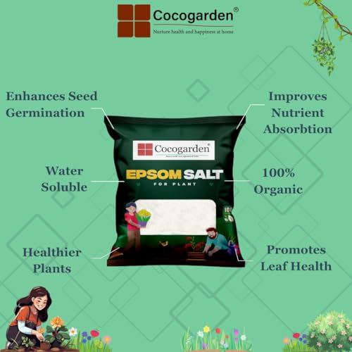 Cocogarden Epsom Salt for Plants 900g | Water Soluble Magnesium Sulphate | Fixes Yellow Leaves & Boosts Plant Growth & Flowering - Image 2
