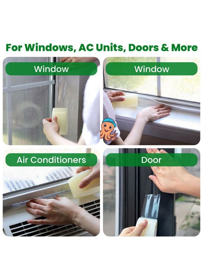 ECOHomes Window Sealing Tape (4 Inch Wide) - Clear Weather Stripping Window Seal That Stops Draft from Entering Through Gaps, Windows AC Tape Prevents Warm Air Entering & Keeps Cold Wind Away 180 Ft - Image 2