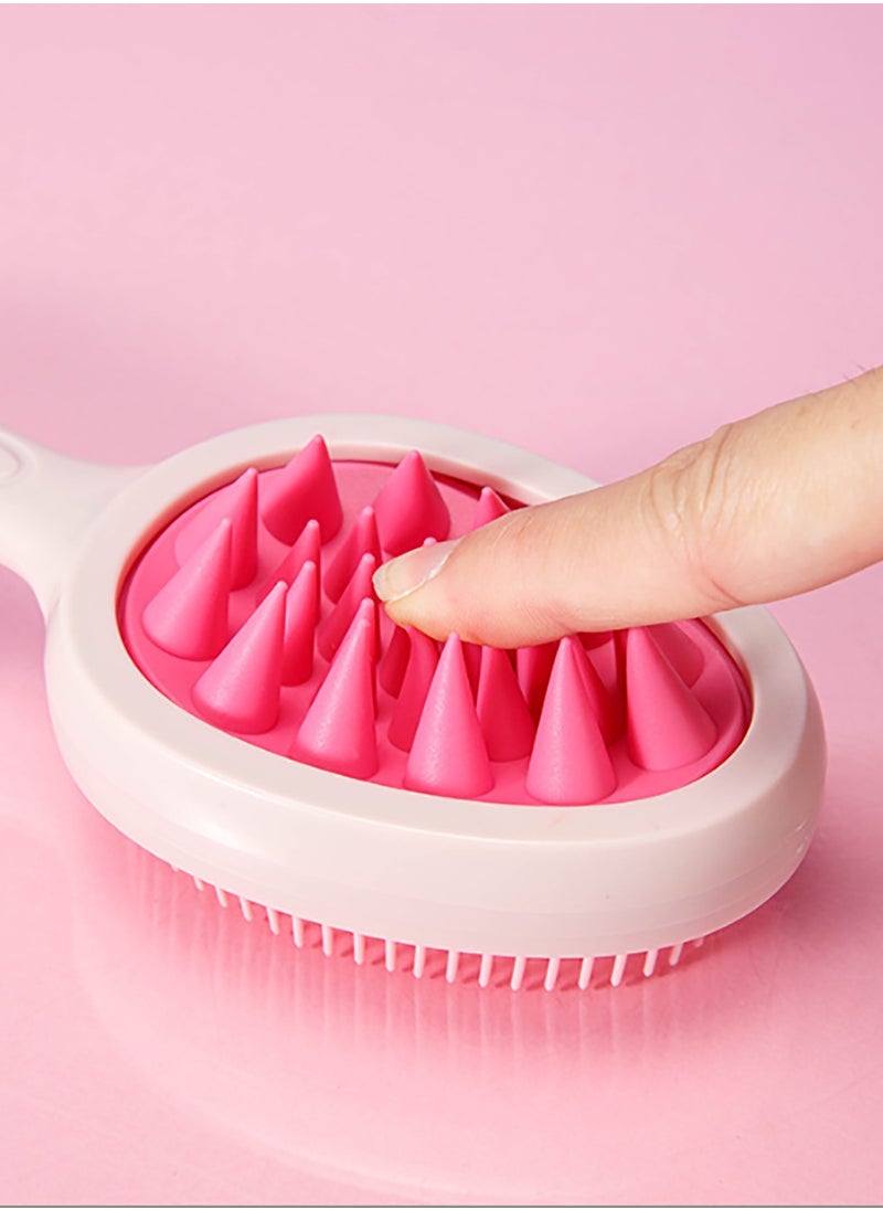 2-in-1 Scalp Massager Shampoo Brush, Scalp Scrubber for Hair Growth & Dandruff Removal, Hair Scrubber with Soft Silicone Bristles, Wet Dry Scalp Exfoliator for Scalp Care, Green