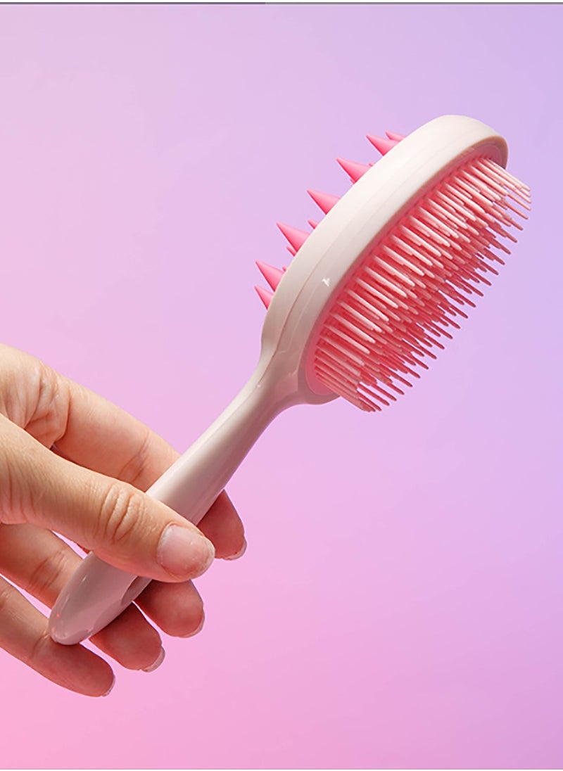 2-in-1 Scalp Massager Shampoo Brush, Scalp Scrubber for Hair Growth & Dandruff Removal, Hair Scrubber with Soft Silicone Bristles, Wet Dry Scalp Exfoliator for Scalp Care, Green