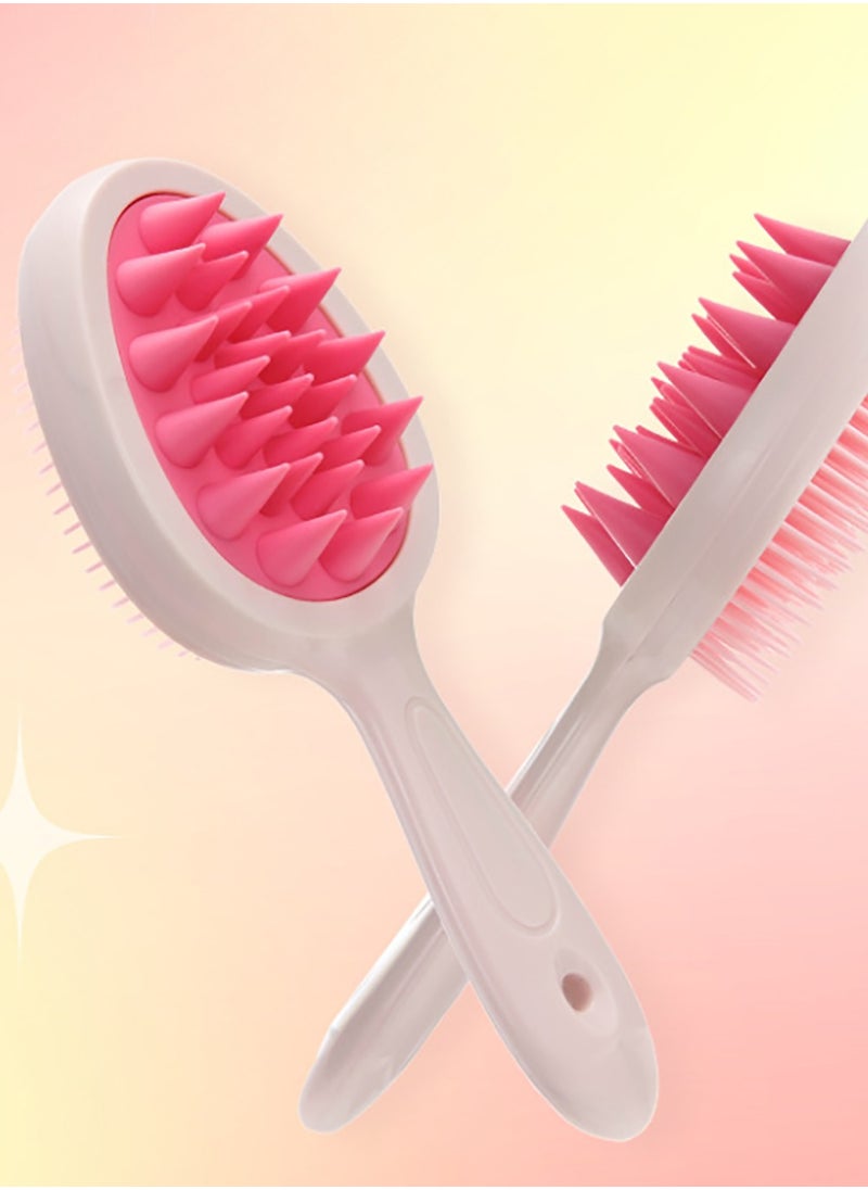 2-in-1 Scalp Massager Shampoo Brush, Scalp Scrubber for Hair Growth & Dandruff Removal, Hair Scrubber with Soft Silicone Bristles, Wet Dry Scalp Exfoliator for Scalp Care, Green