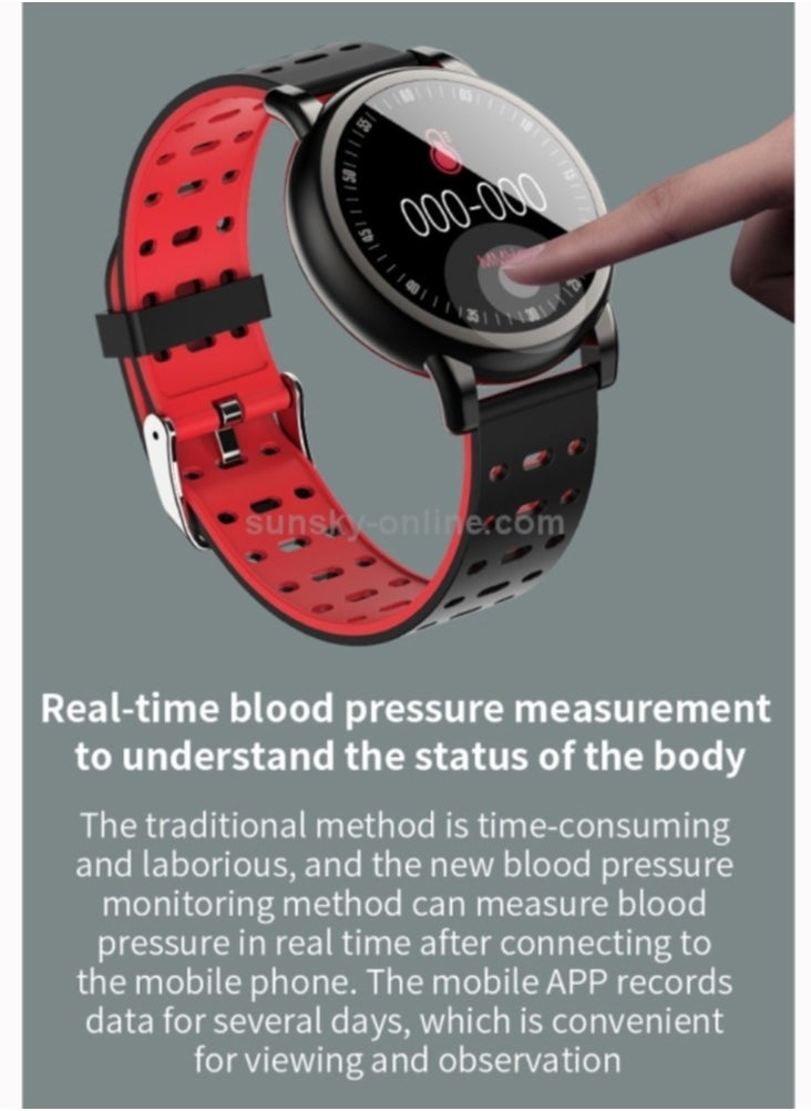 B8+ 1.08 inch IPS Color Screen IP67 Waterproof Smart Watch,Support Message Reminder / Heart Rate Monitor / Blood Oxygen Monitoring / Blood Pressure Monitoring/ Sleeping Monitoring (Red)