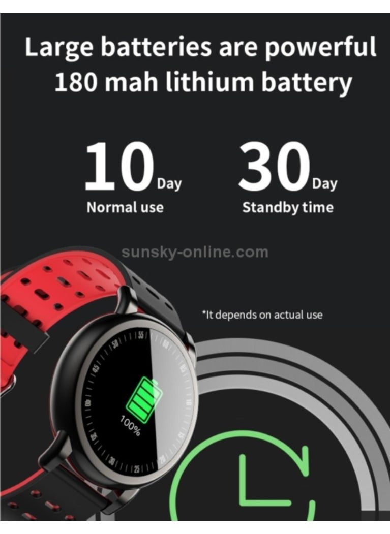 B8+ 1.08 inch IPS Color Screen IP67 Waterproof Smart Watch,Support Message Reminder / Heart Rate Monitor / Blood Oxygen Monitoring / Blood Pressure Monitoring/ Sleeping Monitoring (Red)