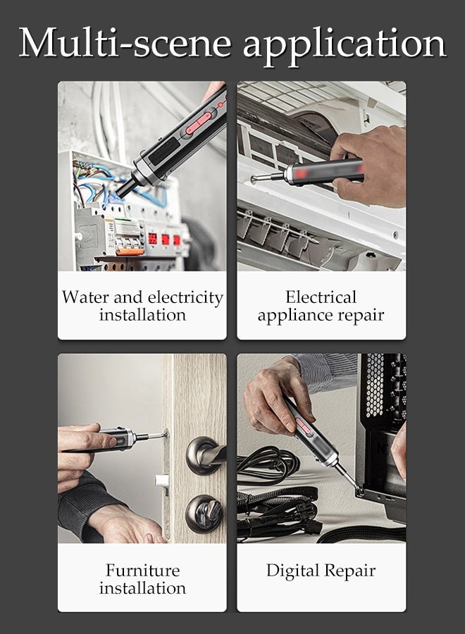 DUNISO مفك كهربائي لاسلكي، كابل USB، بطارية ليثيوم 1500 مللي أمبير، مثقاب كهربائي محمول صغير مع أضواء LED، مناسب لأدوات إصلاح المنزل والمكتب - Image 4