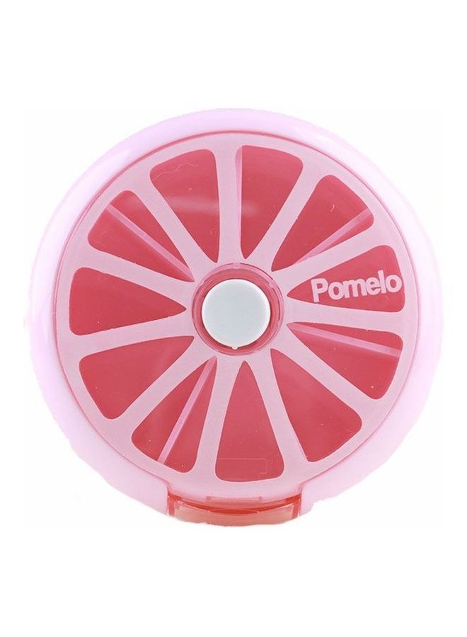 NIBEMINENT 7-Grid Fruit Shaped Portable Medicine Pills Box Pink - Image 1