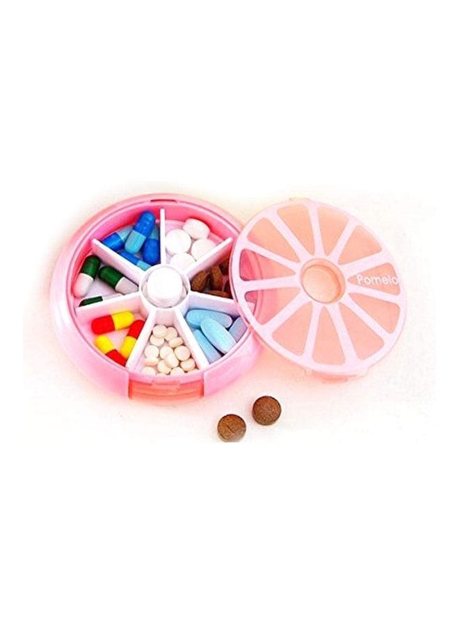 NIBEMINENT 7-Grid Fruit Shaped Portable Medicine Pills Box Pink - Image 3