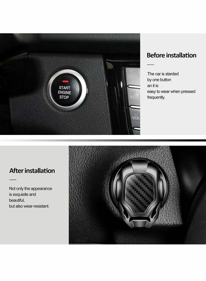 Car Push Start Button Cover, Engine Stop Protective Cover Decoration, Interior Modification Accessories to (Black) - Image 4
